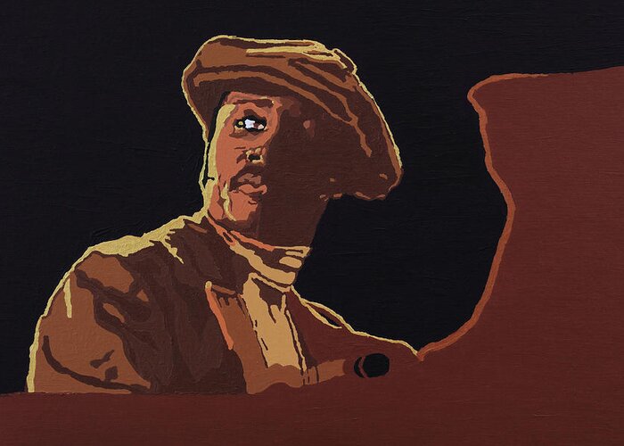 Donny Hathaway Greeting Card featuring the painting Donny Hathaway #1 by Rachel Natalie Rawlins