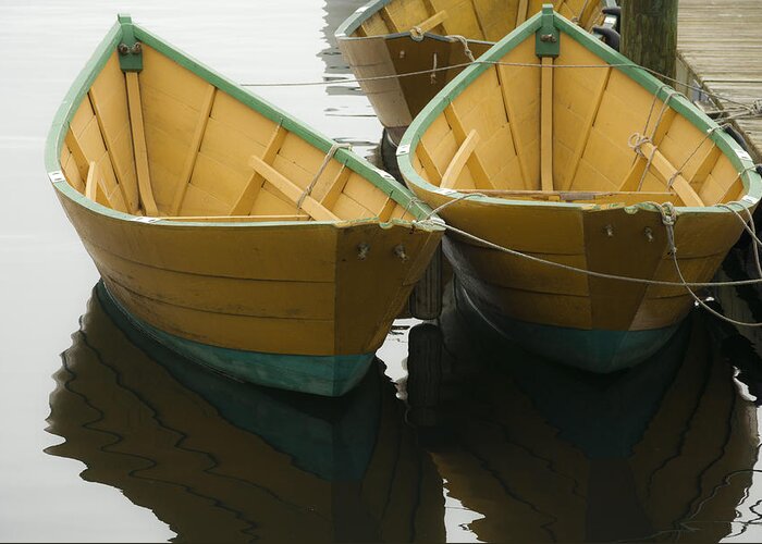 Dory Greeting Card featuring the photograph Dories at the dock #1 by Stoney Stone