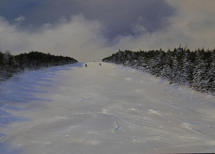 Ski Greeting Card featuring the painting Drifter #1 by Ken Ahlering