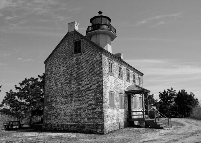 Lighthouse Greeting Card featuring the photograph East Point Lighthouse 1 - BW series by Kristia Adams