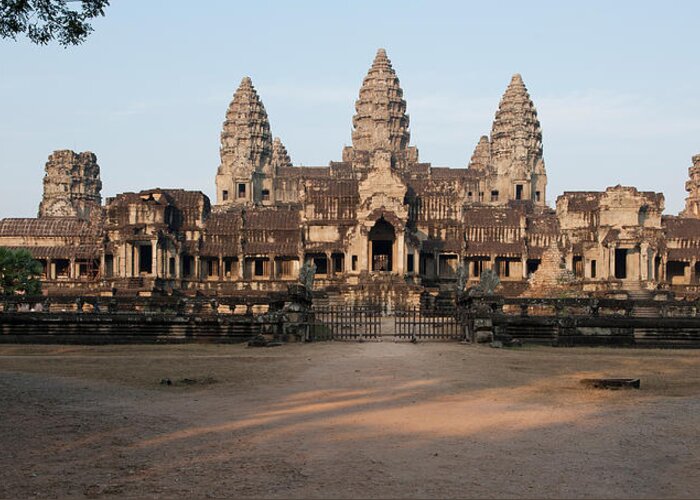 Photography Greeting Card featuring the photograph Facade Of A Temple, Angkor Wat, Angkor #1 by Panoramic Images