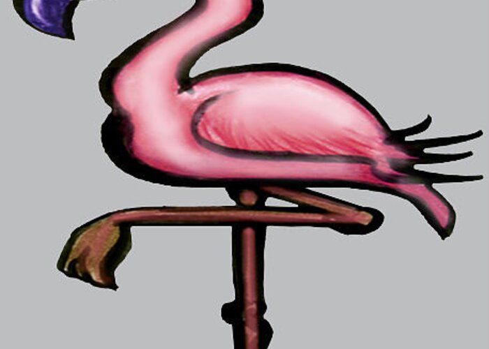 Flamingo Greeting Card featuring the digital art Flamingo by Kevin Middleton
