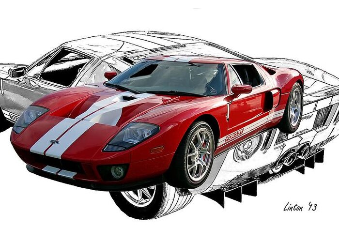 Ford Gt Greeting Card featuring the photograph Ford Gt 2 #1 by Larry Linton
