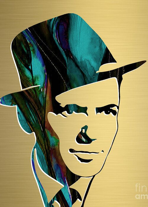 Frank Sinatra Art Greeting Card featuring the mixed media Frank Sinatra Gold Series #2 by Marvin Blaine