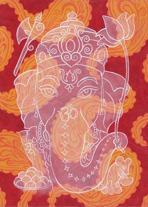  Greeting Card featuring the painting Ganesha #1 by Jennifer Mazzucco