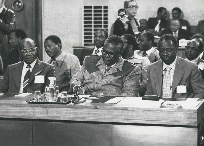 retro Images Archive Greeting Card featuring the photograph Geneva-conference On Rhodesia #1 by Retro Images Archive