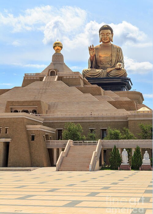 Asia Greeting Card featuring the photograph Giant Golden Buddha #1 by Jannis Werner