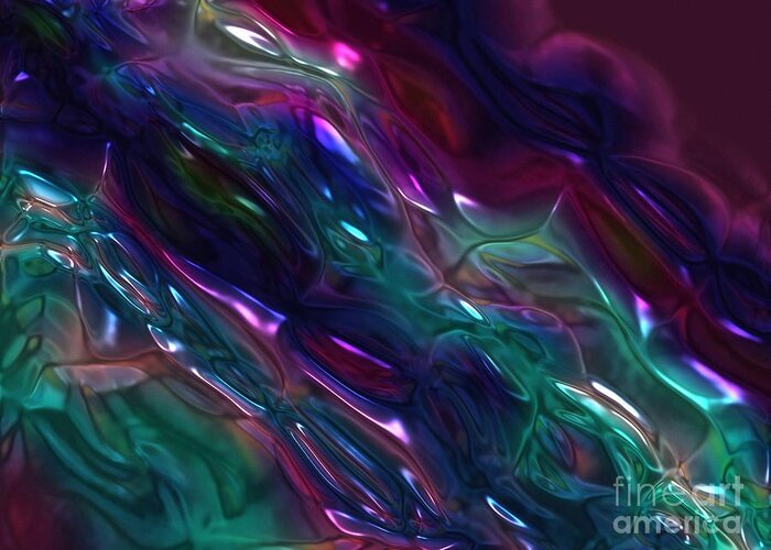 Abstract Greeting Card featuring the digital art Glass flow #1 by Igor Schortz