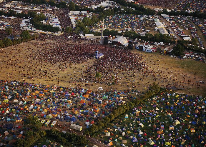 Glastonbury Festival Greeting Card featuring the photograph Glastonbury Festival #1 by Skyscan/science Photo Library