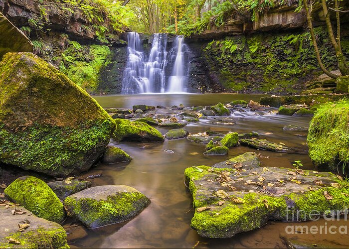 Airedale Greeting Card featuring the photograph Goit Stock Waterfall by Mariusz Talarek