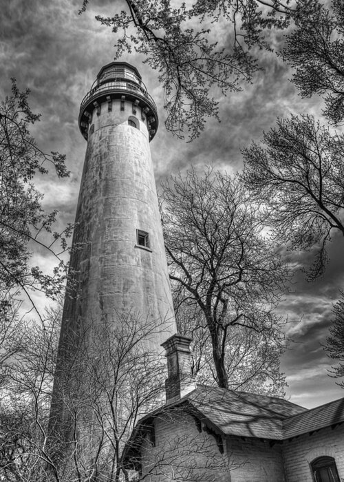 Lighthouse Greeting Card featuring the photograph Grosse Point Lighthouse by Scott Norris