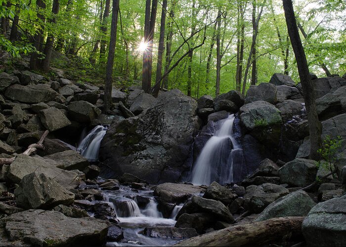 Landscape Greeting Card featuring the photograph Hacklebarney Waterfall by GeeLeesa Productions