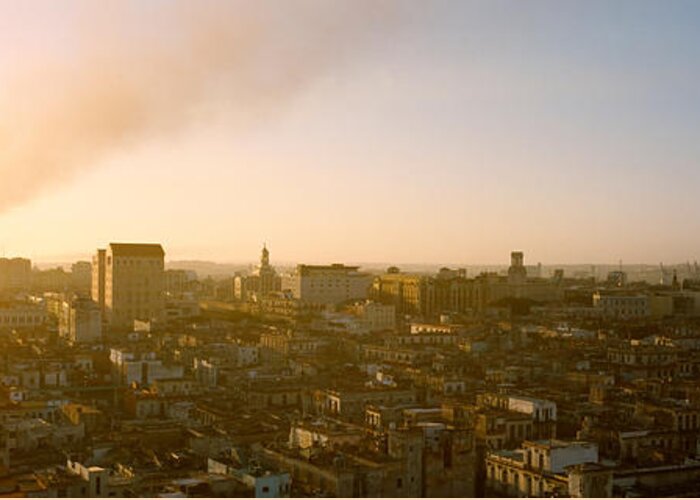 Photography Greeting Card featuring the photograph High Angle View Of A City, Old Havana #1 by Panoramic Images