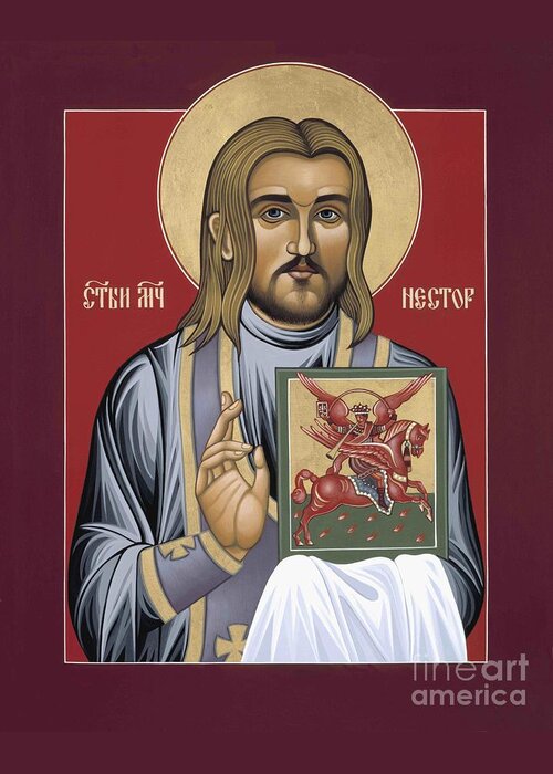 Holy New Martyr Nestor Savchuk Greeting Card featuring the painting Holy New Martyr Nestor Savchuk 069 by William Hart McNichols