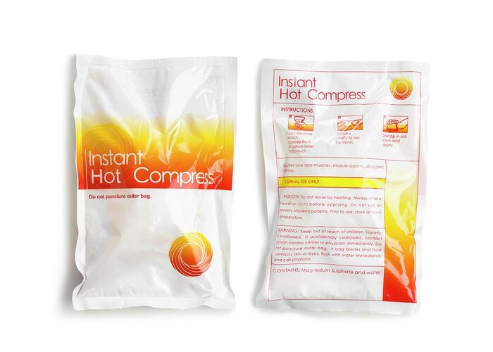 Hot Compress Greeting Card featuring the photograph Hot Compress Pain Relief #1 by Science Photo Library