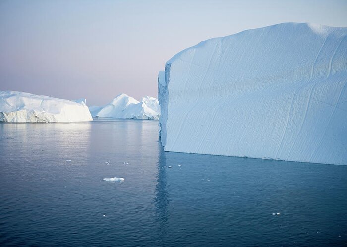 Melting Greeting Card featuring the photograph Icebergs Of Ilulissat Kangerlua #1 by Holger Leue