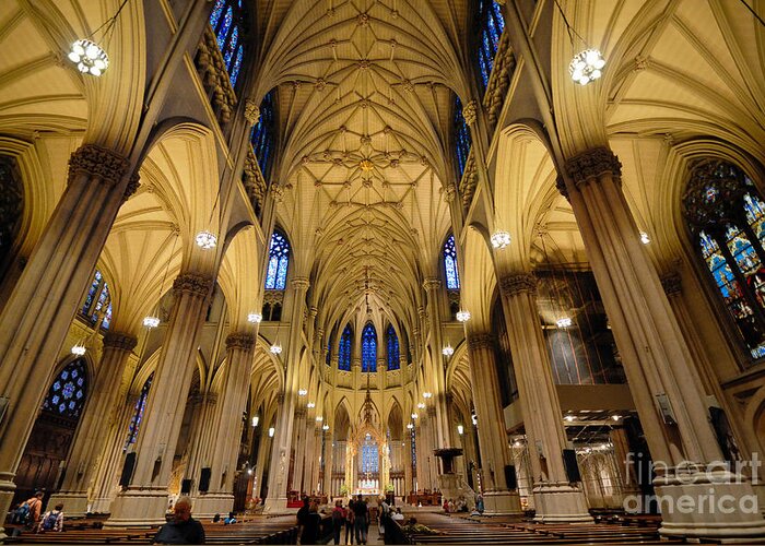 Altar Greeting Card featuring the photograph Inside St Patricks Cathedral New York City #1 by Amy Cicconi