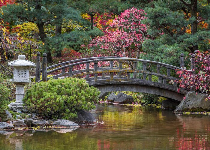 Japanese Gardens Greeting Card featuring the photograph Japanese Bridge by Sebastian Musial