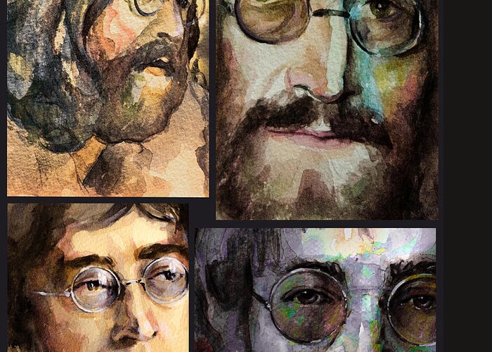 John Lennon Greeting Card featuring the painting John Lennon #2 by Laur Iduc