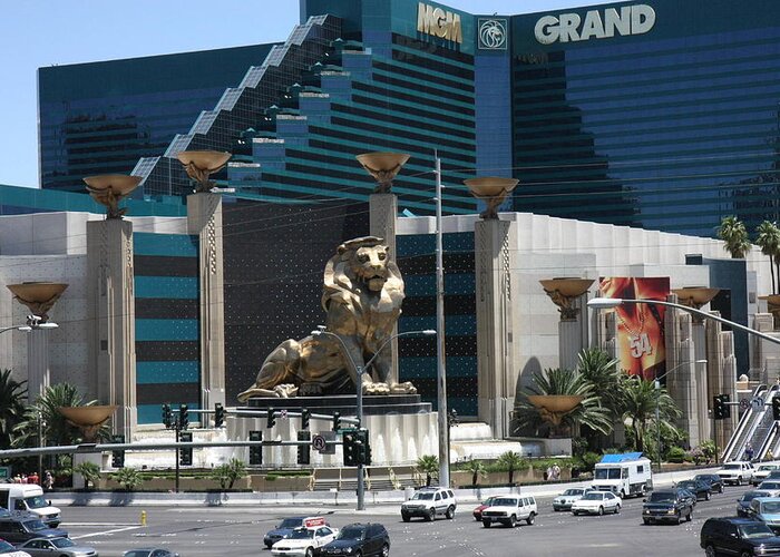 Las Greeting Card featuring the photograph Las Vegas - MGM Casino - 12121 #1 by DC Photographer