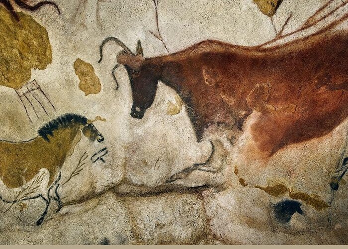 Cave Painting Greeting Card featuring the photograph Lascaux II cave painting replica #1 by Science Photo Library