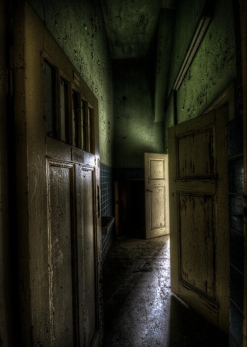 Urbex Greeting Card featuring the digital art Light at the end #1 by Nathan Wright