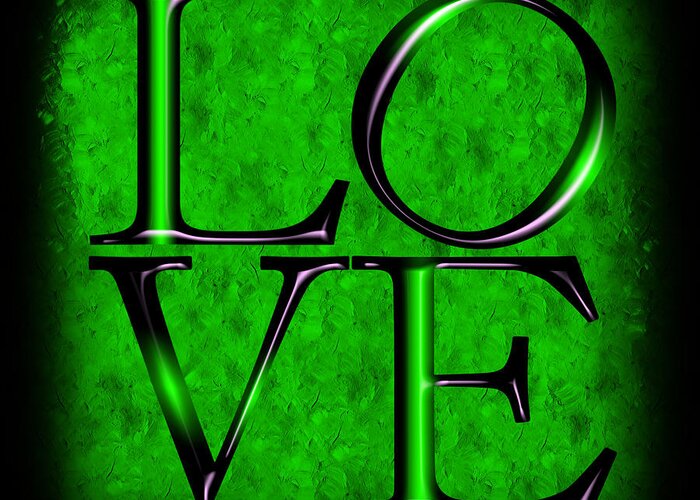 Love Greeting Card featuring the digital art Love In Green #1 by Andee Design