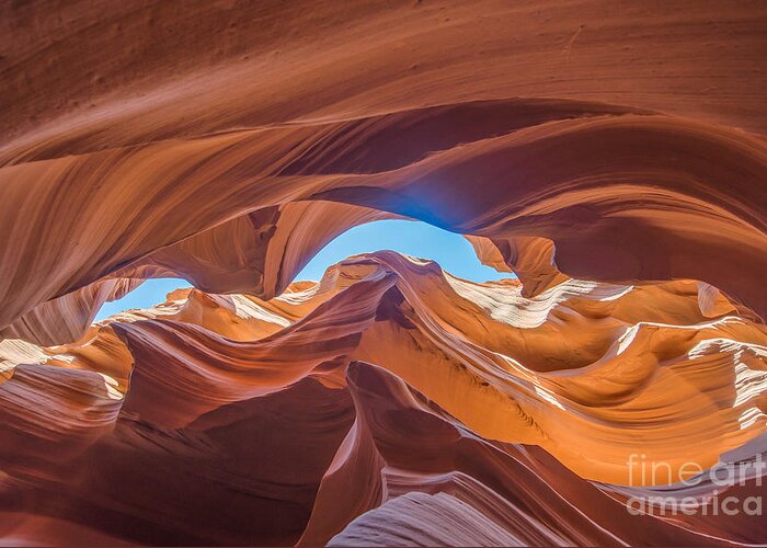 Slot Canyon Greeting Card featuring the photograph Lower Antelope Canyon #1 by Michael Ver Sprill