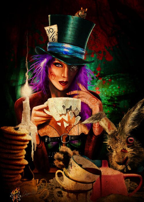 Cars Greeting Card featuring the digital art Mad Hatter by Doug Schramm