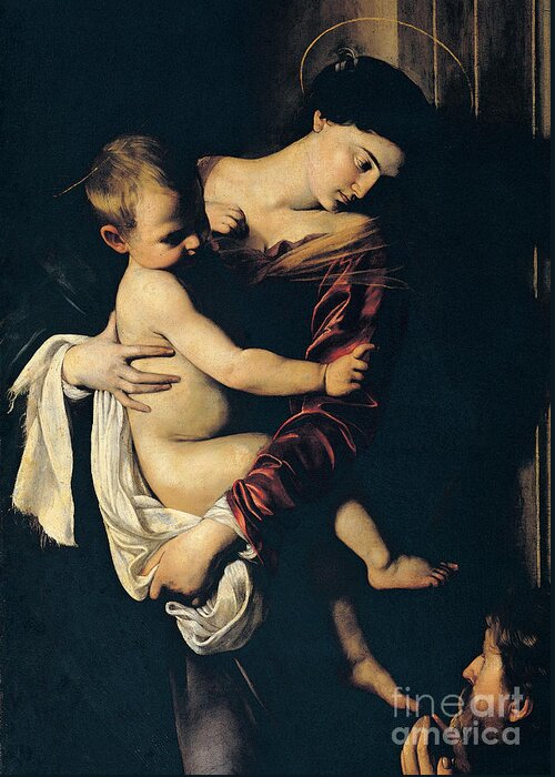Madonna Di Loreto Greeting Card featuring the painting Madonna di Loreto by Caravaggio