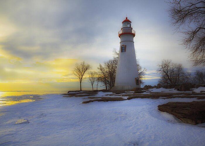 Erie Greeting Card featuring the photograph Marblehead Lighthouse Lake Erie #1 by Jack R Perry