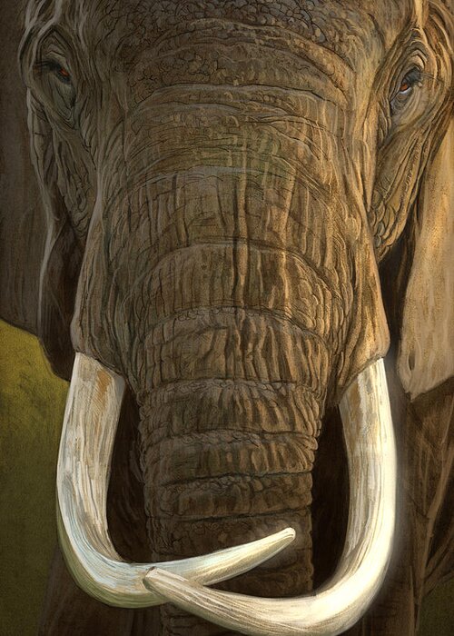 Elephant Greeting Card featuring the digital art Matriarch 2 by Aaron Blaise