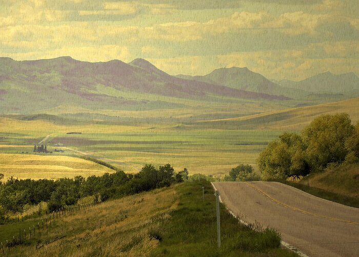 Montana Highway 434 Greeting Card featuring the photograph Montana Highway -1 by Kae Cheatham