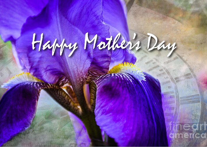 Purple Greeting Card featuring the photograph Mothers Day Iris by Cheryl McClure