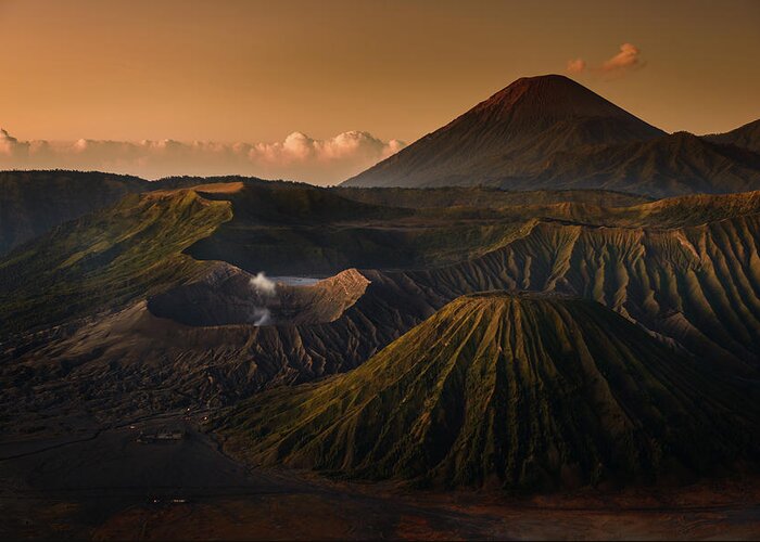Scenics Greeting Card featuring the photograph Mount Bromo #1 by Thanapol Marattana