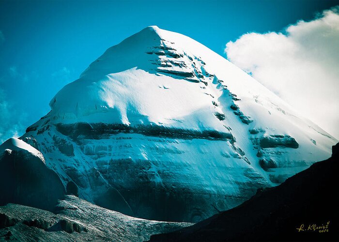 Clouds Greeting Card featuring the photograph Mount Kailash #1 by Raimond Klavins