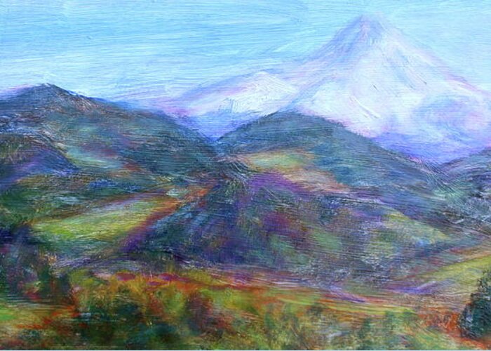 Quin Sweetman Paintings Greeting Card featuring the painting Mountain Patchwork #1 by Quin Sweetman