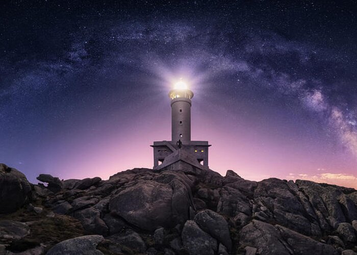 Lighthouse Greeting Card featuring the photograph Night Watcher #1 by Carlos F. Turienzo