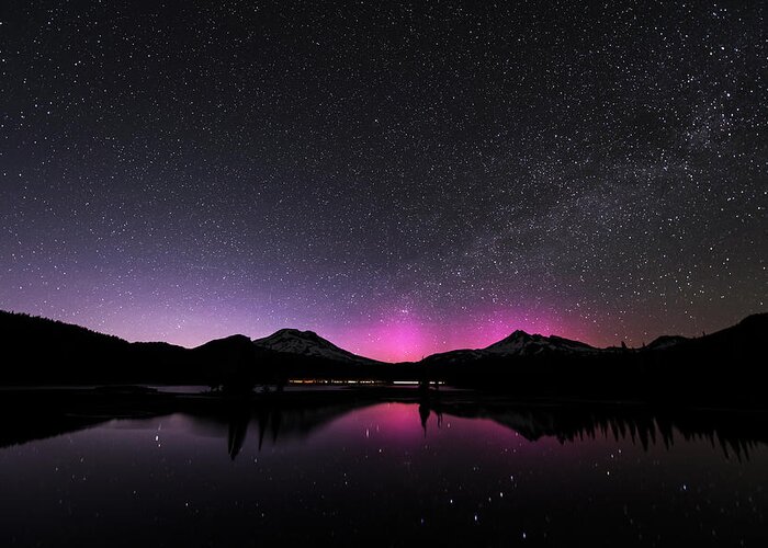 Sparks Lake Greeting Card featuring the photograph Northern Lights at Sparks Lake #1 by Yoshiki Nakamura