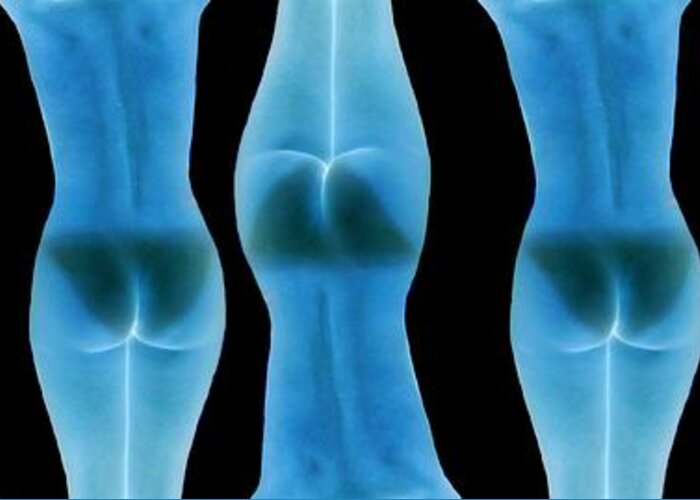 Nude Naked Butt Ass Sexy Women Woman Girl Pop Greeting Card featuring the digital art Nude Invert by Culture Cruxxx