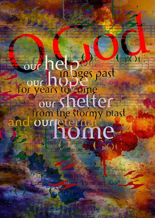Lutheran Greeting Card featuring the digital art O God Our Help by Chuck Mountain