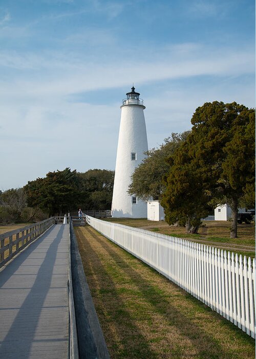 Orcracoke Island Greeting Card featuring the photograph Ocracoke Lighthouse #1 by Stacy Abbott