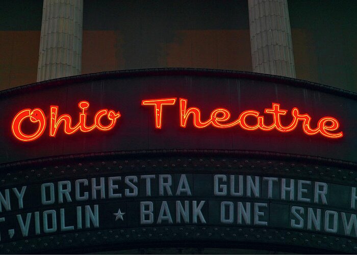 Photography Greeting Card featuring the photograph Ohio Theater Marquee Theater Sign #1 by Panoramic Images