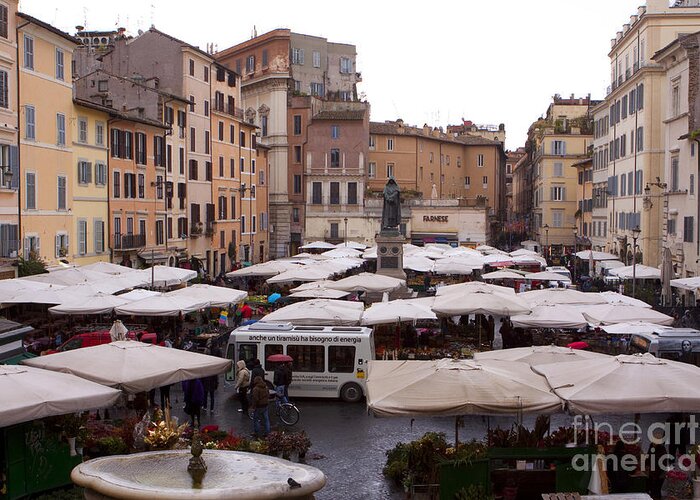 Outdoor Market Greeting Card featuring the photograph Outdoor Market, Rome #1 by Tim Holt