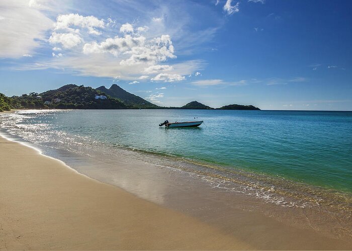 Water's Edge Greeting Card featuring the photograph Paradise Beach, Grenada W.i #1 by Flavio Vallenari