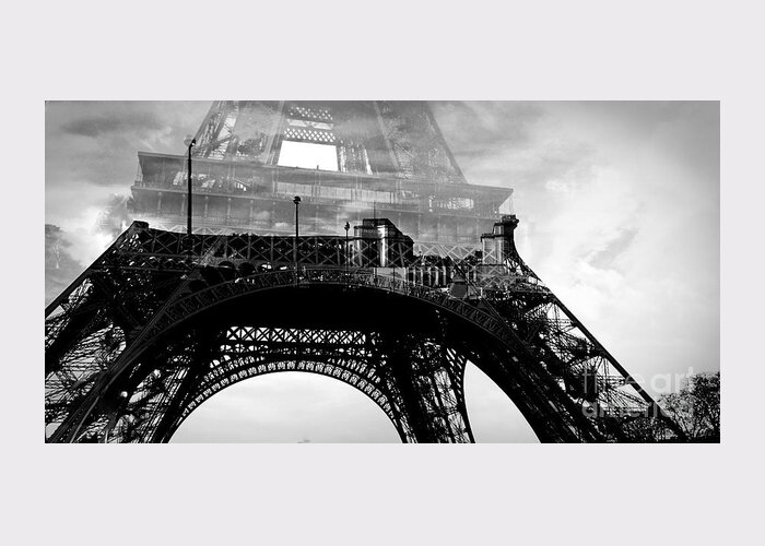 Monument Greeting Card featuring the pyrography Paris Tour Eiffel by Cyril Jayant
