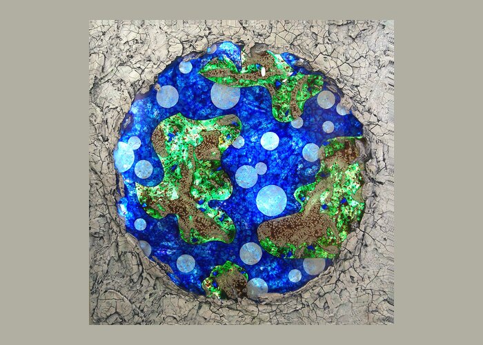 Planet Greeting Card featuring the mixed media Planet by Christopher Schranck