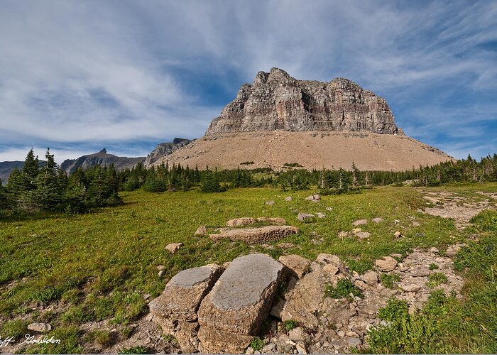 Alpine Greeting Card featuring the photograph Pollock Mountain from Logan Pass by Jeff Goulden