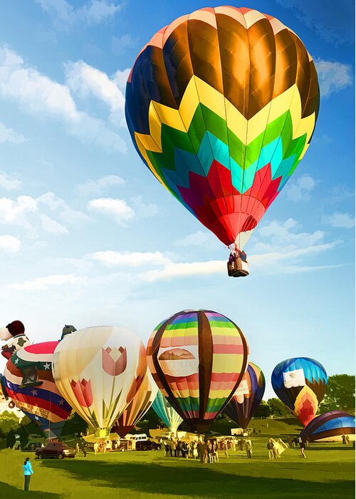  Greeting Card featuring the photograph Preakness Balloon Festival #1 by Dana Sohr