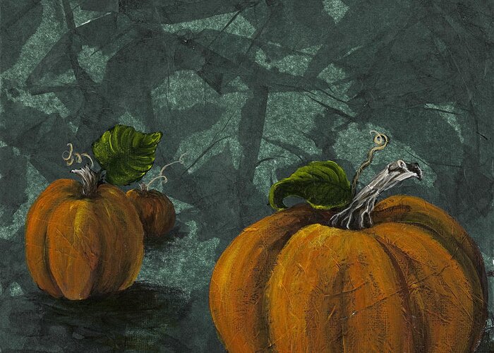 Still Life Greeting Card featuring the painting Pumpkin Patch by Darice Machel McGuire